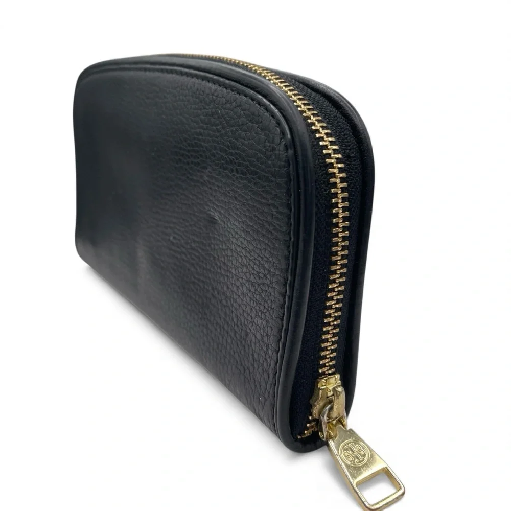 🎉 HP! ❤️ Tory Burch Black Pebbled Britten Continental Wallet